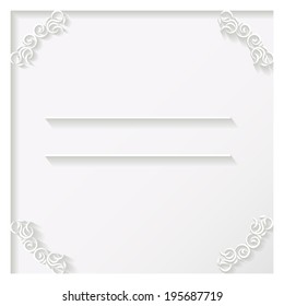 vector of paper corner ornament with shadow  for invitation card or other your ideas