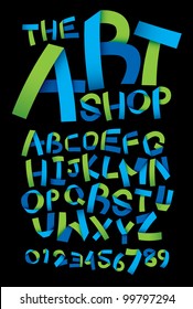 vector of paper crafting alphabets