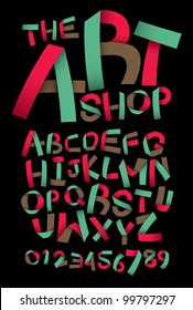 vector of paper crafting alphabets