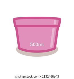 Vector paper cup, bucket for ice cream. For menu cafe takeaway, icons for cafe, app, packaging.