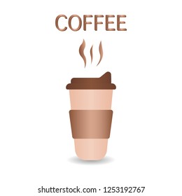 Vector paper cup for hot and cold drinks isolated