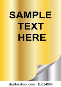 Vector paper curl with sample text