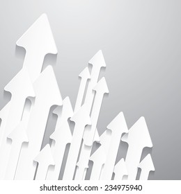 Vector Paper Cut Arrows on Grey Background