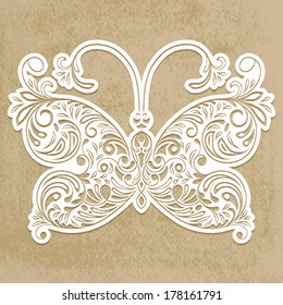 Vector paper cut butterfly