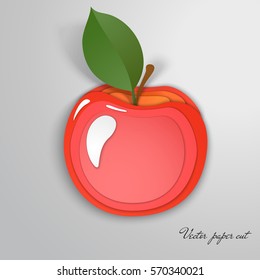 Vector paper cut design in the form of red apple