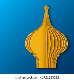 Vector paper cut form modern illustration. Trendy craft style illustration. 3d effect imitation