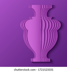 Vector paper cut form modern illustration. Trendy craft style illustration. 3d effect imitation