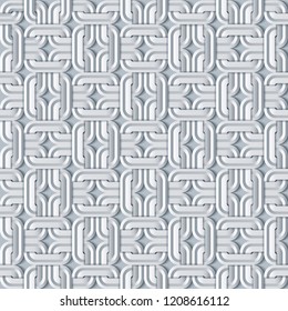 Vector paper cut geometric modern background. Trendy craft style illustration. 3d effect imitation