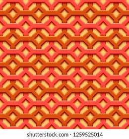 Vector paper cut geometric modern background. Trendy craft style illustration. 3d effect imitation