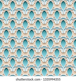 Vector paper cut geometric modern background. Trendy craft style illustration. 3d effect imitation