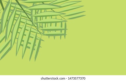 Vector paper cut green leaves on green background. Design template for print or web.