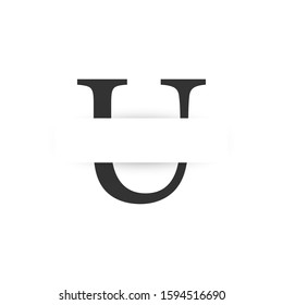 vector paper cut initial letter u logo design template