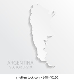 Vector paper cut map of Argentina,Vector illustration eps 10.