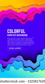 Vektorpapier geschnitten mit Lärm-Hintergrund. Abstraktes Origami-Wellendesign