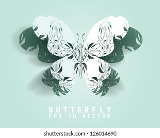 Vector paper cut- out butterfly ,EPS 10
