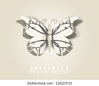 Vector paper cut- out butterfly ,EPS 10
