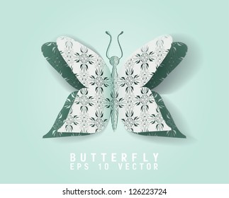 Vector paper cut- out butterfly ,EPS 10
