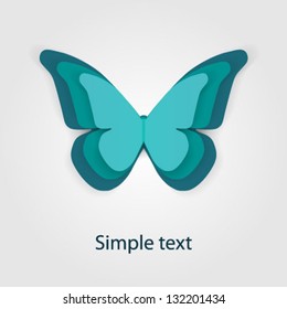 Vector paper cut- out butterfly