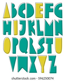 Vector paper cut retro alphabet. For prints, banners, posters, ads.