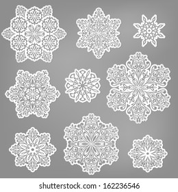 Vector paper cut snowflakes