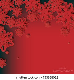 Vector paper cut with snowflakes .Merry Christmas Greetings card and Happy New Year. Winter snowflakes background. Space for text. 