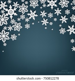  Vector paper cut with snowflakes. Template may be used for laser cutting. Suitable for christmas paper cards, design elements, scrapbooking. Vector illustration.