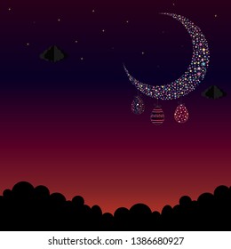 Vector paper cut style happy easter. Holiday greeting card, poster, brochure, template.