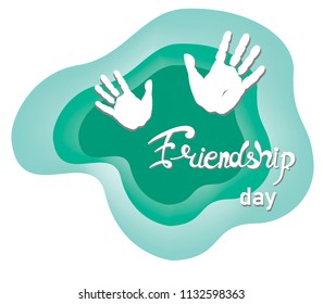 Vector in paper cut  style for holiday Friendship Day