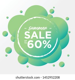 Vector paper cut with summer sale text bubble. Banner design template.