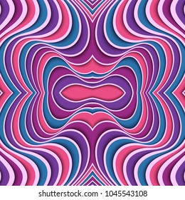 Vector paper cut waves modern background. Trendy craft style illustration. 3d effect imitation