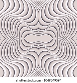 Vector paper cut waves modern background. Trendy craft style illustration. 3d effect imitation