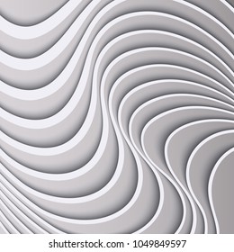 Vector paper cut waves modern background. Trendy craft style illustration. 3d effect imitation