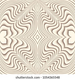 Vector paper cut waves modern background. Trendy craft style illustration. 3d effect imitation