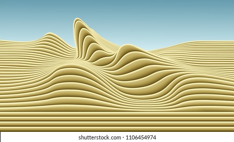 Vector paper cut waves modern background. Trendy style illustration. 3d effect imitation
