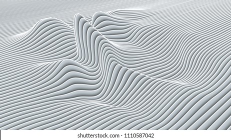 Vector paper cut waves modern background. Trendy style illustration. 3d effect imitation