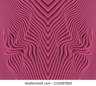Vector paper cut waves modern frame. Trendy style illustration. 3d effect imitation