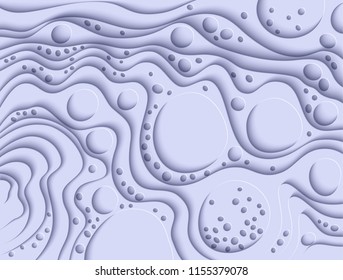Vector paper cut waves modern background. Trendy craft style illustration. 3d effect imitation