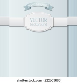 Vector paper design template. Paper badge and ribbon. There is place for your text.