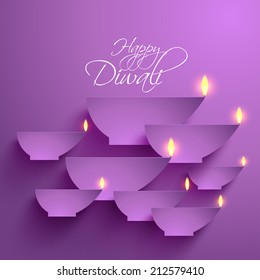 Vector Paper Diwali Diya (Oil Lamp).