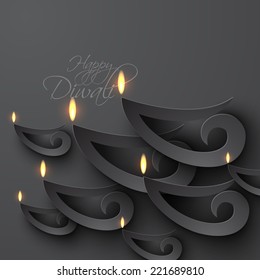 Vector Paper Diwali Diya (Oil Lamp).
