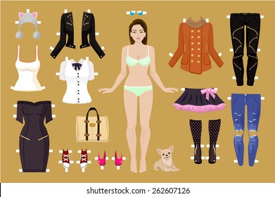 Vector paper doll illustration