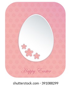 Vector paper Easter egg with flowers