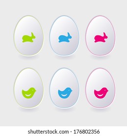 vector paper easter egg template for cards and greetings. Vector.