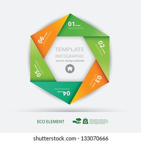 Vector paper eco and numbers design template . Vector illustration. Infographics Options.