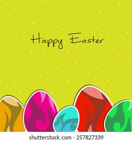 Vector paper eggs. Happy easter card. Green background. File format eps 10
