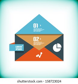 Vector paper email envelope template