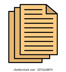 Vector Paper Filled Outline Icon Design
