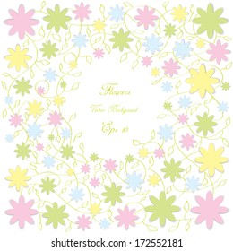 vector paper flowers background with place for your text