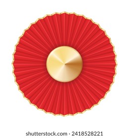 Vector paper flowers fan on white background.