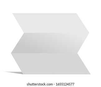 Vector paper flyer with realistic shadow. White blank page isolated on background. Mock up template.